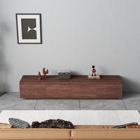 Meja TV Kayu Solid Gaya Nordic Wabi-Sabi Modern dengan Laci Penyimpanan Anti Api untuk Ruang Tamu