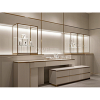 Vente en gros nouveau design d'armoire de magasin de bijoux en verre serrures électroniques personnalisées couleurs LED Logos affichage de bijoux de mode