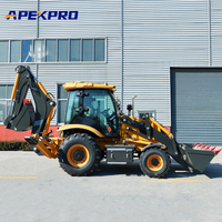 Pengiriman Gratis CE EPA Backhoe Front Loader 4x4 4WD Mini Ton Loader Backhoe Excavator Loader dengan Mesin Cummins