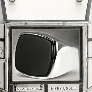 แหวนเงินแท้ 925 ประดับพลอยออนิกซ์สีดำธรรมชาติ ทรงบาแก็ตต์ ตัวเรือนแบบฝังขอบ ทรงเรขาคณิต สำหรับผู้ชาย เหมาะเป็นของขวัญวันครบรอบ วันเกิด - Product Image 3