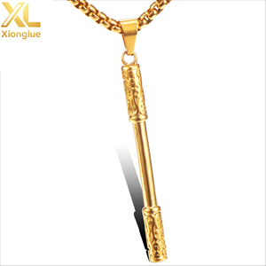 Collar de Moda de Acero Inoxidable con Colgante Om Mani Padme Hum de Dos Colores, Cadena de Eslabones, Estilo Moderno, Accesorio de Joyería para Hombre para Fiestas - Product Image 1