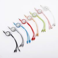 Cable de Carga 3 en 1 Personalizado, Cable USB Retráctil, Cables de Datos para iPhone, Cargador Tipo C para iPhone y Samsung