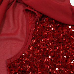 Vestido Largo de Lentejuelas para Mujer con Capa de Gasa, Vestido de Noche Formal con Broche de Perlas, a la Moda - Product Image 6