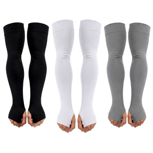 Genouillère de compression unisexe à enfiler, fine, en Spandex, noire, blanche, grise, respirante, toutes saisons, ajustement universel - Product Image 1