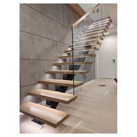 Système de balustrade d'escalier en verre de qualité supérieure, directement de l'usine, avec verre de sécurité trempé et escalier en chêne massif pour la rénovation de la maison