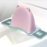 Siège de toilette pliable pour enfants avec dossier |   Siège d'apprentissage de la propreté réglable et antidérapant pour tout-petits (motif uni)