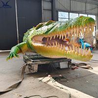 Modèle de crocodile animatronique demi-corps, bras détachables, mouvement de la bouche, décoration animatronique pour parcs d'attractions et zoos
