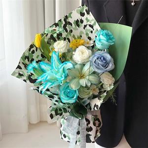 Papel de regalo de flores con estampado de leopardo, impermeable, bricolaje, ramo hecho a mano para floristería, materiales de arte Floral con revestimiento de PE - Product Image 5