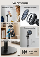 Support de téléphone magnétique puissant Yesido, réglage multi-angles, design télescopique, base en acier carbone, C303
