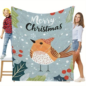 Manta de Franela Sherpa con Estampado Personalizado al por Mayor, 100% Poliéster, Antipelusas, Agradable al Tacto, para Invierno, Navidad y Hogar - Product Image 1