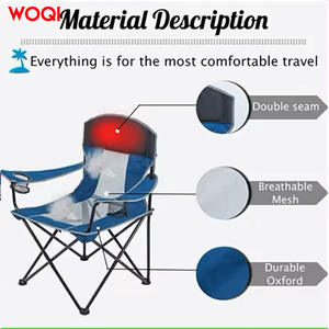 เก้าอี้พับสำหรับตั้งแคมป์กลางแจ้ง Woqi สีน้ำเงินเข้ม ผ้า Oxford โครงอะลูมิเนียม พร้อมที่วางแก้ว เก้าอี้สำหรับสวน - Product Image 5