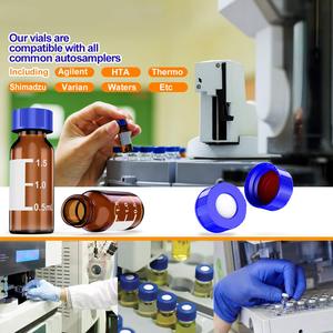 ฝาขวดออโต้แซมเปลอร์ XZ LAB ขนาด 9 มม. สีน้ำเงิน โพลีโพรพิลีน แบบเกลียว PTFE ซิลิโคนสีแดง แผ่นกั้นสีขาว - Product Image 4