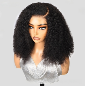 Original High End Curly Human Hair <strong>LaceWig</strong> 14-20 Inch Full HD Front Bangs WigFor Black Women Lace Front Wig - Product Image 4