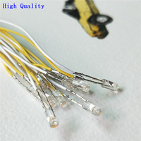 UV IR pourpre ambre blanc eau claire 3V lent scintillement 3mm Rond Pré-Câblé Led diode Lumière 20cm Câble Coloré RC