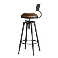 Chaise de bar rétro américaine en fer, tabouret haut de réception, chaise de loisirs en métal massif, chaise de bar relevable pour café