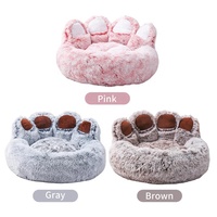 RTS ours patte forme peluche dessin animé doux et confortable chat et chien lits pour animaux de compagnie de meilleure vente