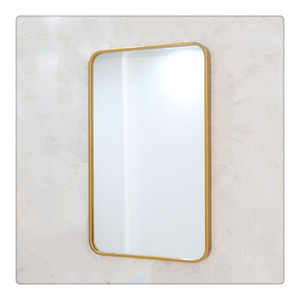 Miroir mural en métal doré vintage de haute qualité grande longueur avec design en arc décor de chambre forme rectangle disponible en gros - Product Image 2