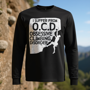 Camiseta de manga larga para escalada en roca, diseño Obsessive Climbing Disorder, ropa unisex - Product Image 3