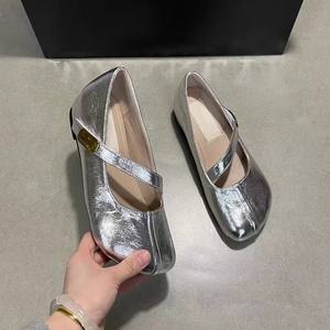 Zapatos Planos Retro Franceses para Mujer, con Punta en Mango, Plataforma Oculta, Velcro, Estilo Mary Jane, de Piel de Oveja, Casuales y Combinables - Product Image 6