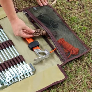 Bolsa de Almacenamiento para Camping, Bolsa de Lona para Herramientas de Campamento, Martillo de Aluminio, Lonas, Estacas, Juego de Herramientas para Tiendas de Campaña, Suministros para Campamento - Product Image 1