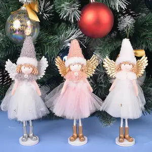 Anjo Boneca Enfeites De Natal Feliz Natal Decorações para Casa Garland Christmas Tree Decor Doll Art