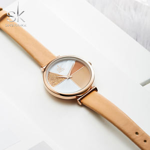 Shengke Fashion Women Wristwatch <strong>Bling</strong> Dial Female Leather <strong>Lady</strong> <strong>Watch</strong> Quartz Waterproof <strong>Watch</strong> for Girls Relogio Feminino K0109L - Product Image 2