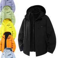 Veste pour homme personnalisable avec logo OEM, 3-en-1, coupe-vent, imperméable, décontractée, pour la randonnée en plein air et le sport, avec col détachable