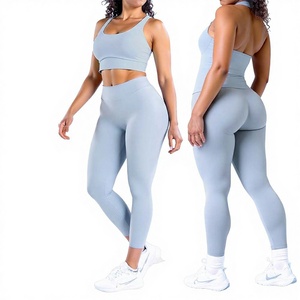 Completo Sportivo Hao Qian Senza Cuciture, Asciugatura Rapida, per Yoga e Attività all'Aperto, Set da 2 Pezzi per Allenamento Pilates Femminile - Product Image 1