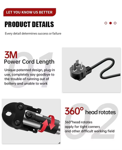 HEWLEE Pince de tuyau de pression électrique enfichable Presse de tuyau en acier inoxydable Pince de pression hydraulique enfichable Pince de tuyau de <span class=keywords><strong>gaz</strong></span> naturel - Product Image 5