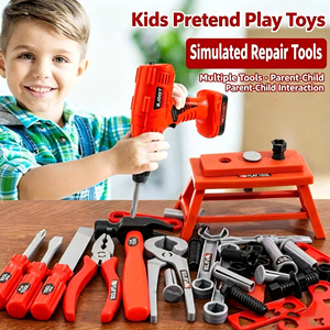 Jumon Kids <b>Tool</b> Toys Children's Pretend Play Plastic Set <b>Carpenter</b> Woodworking Repair & Garden Gear Including <b>Tool</b> Box and Belt - Product Image 3