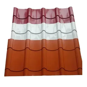 Galvanizli renk kaplı ral3001 9016 oluklu çelik çatı kaplama levhası yüksek kaliteli metal çatı plakası