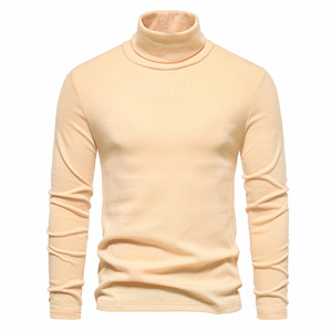 Vente en gros de pulls pour hommes d'automne et d'<span class=keywords><strong>hiver</strong></span> de nouvelle base de pulls à <span class=keywords><strong>col</strong></span> <span class=keywords><strong>roulé</strong></span> de couleur unie pour hommes - Product Image 1