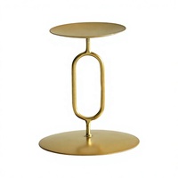 Porte-bougie en métal minimaliste, décoration géométrique, centre de table, salle à manger