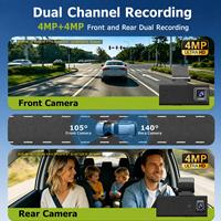Caméra de tableau de bord de voiture SECTEC 24/7 avec GPS 4G, capteur G, résistance aux hautes températures, détection humaine par IA, double objectif 4K AOV, caméra de sécurité pour voiture