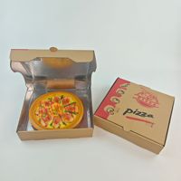 Boîte à pizza en papier kraft et aluminium avec logo personnalisé en gros |   Emballage alimentaire écologique résistant à l'huile avec impression sans huile minérale