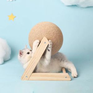 Boule à gratter en sisal naturel pour <span class=keywords><strong>chat</strong></span>, jouet anti-dépression pour chats et chatons d'intérieur - Product Image 3