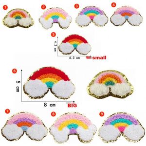 NODA Stock Iron On/self Sticker Embroidered Colorful Chenille Lighting Smile Face Heart Star Patches - Product Image 2