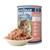 Nourriture humide complète pour chat HUNTSMAN, boîte de 400g, poulet, carotte, courge, purée de viande, mousse, riche en protéines, nourriture en conserve pour animaux de compagnie, OEM ODM, vente en gros