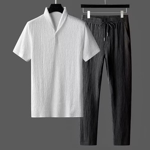 Conjunto <span class=keywords><strong>de</strong></span> Dos Piezas <span class=keywords><strong>de</strong></span> <span class=keywords><strong>Verano</strong></span> para <span class=keywords><strong>Hombre</strong></span>, Camiseta <span class=keywords><strong>de</strong></span> Manga Corta y Pantalones, Atuendo Deportivo Informal - Product Image 1