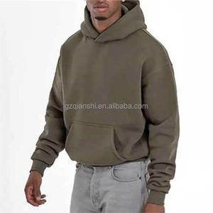 Hoodie personnalisé blanc en molleton épais 500 g/m², coupe ample et lourde, double couche, coupe courte et oversize pour homme - Product Image 3