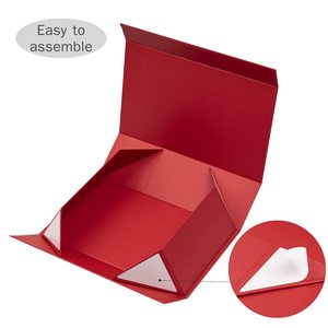 Caja <span class=keywords><strong>de</strong></span> Regalo Rígida <span class=keywords><strong>de</strong></span> Cartón Rojo <span class=keywords><strong>de</strong></span> Lujo <span class=keywords><strong>para</strong></span> Nochebuena con Patrones Festivos Blancos <span class=keywords><strong>para</strong></span> Regalos, Organizador <span class=keywords><strong>de</strong></span> Embalaje Decorativo - Product Image 4