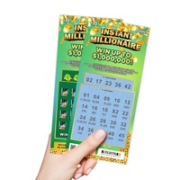 Cartes de visite personnalisées avec couche à gratter, jeu de loterie classique, design vert et or, impression numérique, carton duplex
