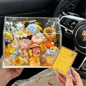 Ornements en acrylique de fleurs <span class=keywords><strong>éternelle</strong></span>s transfrontalières, <span class=keywords><strong>rose</strong></span> étoile de jardin, fleurs séchées, cadeaux de mariage, d'anniversaire, de pleine lune, de remise de diplôme - Product Image 3