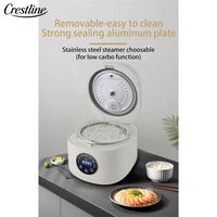 Mini cuiseur à riz électrique Nouveau style Revêtement céramique numérique Pot intérieur Appareil ménager multifonction avec boîtier en plastique
