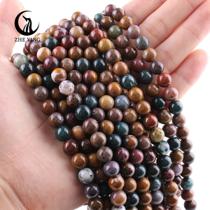 Zhe Ying ลูกปัดหินแจสเปอร์ทะเลขนาด6มม. 8มม. 10มม. คริสตัลบำบัดแบบหลวมลูกปัดแจสเปอร์มหาสมุทร - Product Image 5