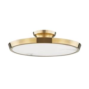 Plafonnier semi-suspendu moderne classique en bronze huilé et tissu blanc |   Éclairage doux pour les chambres d'hôtel et les couloirs - Product Image 2