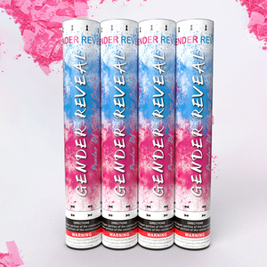 Presentazione del genere Baby Shower mostra Blaster colore rosa o blu Holi polvere fumo carta mista coriandoli cannone pop pistola decorazione per feste - Product Image 5