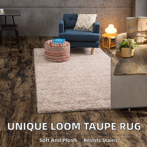 <span class=keywords><strong>Tappeto</strong></span> Moderno Rettangolare 220x300 cm Effetto Lana Spesso, Colore Taupe, in Polipropilene a Pelo Lungo, Resistente alle Macchie, per Soggiorno - Product Image 2