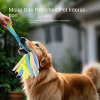 Jouet pour animaux de compagnie en peluche TPR interactif transfrontalier pour chiens chats soulagement molaire coloré élastique en polyester résistant aux morsures