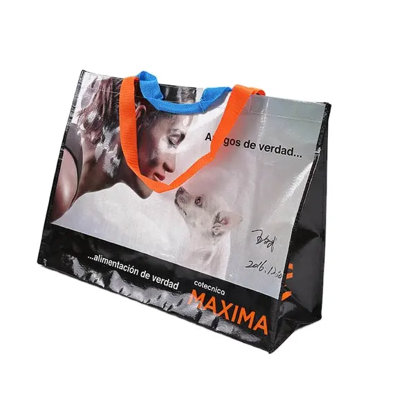 Personalizado promocional reciclable de polipropileno laminado PP bolso de compras llevar tela no tejida bolsa de